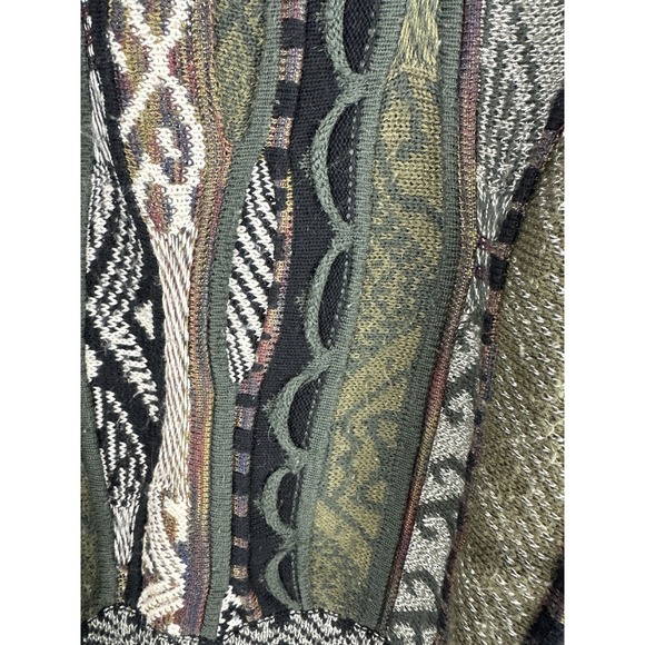 Bachrach Knit 3D Textured Sweater Cosby Biggie Style Earth Tones Mens Size Large - Picture 14 of 16